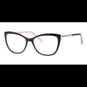 Bold Black Cat-Eye Glasses with Glossy Finish